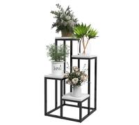 Outsunny Supporto per piante, Portafiori da interno, Portapiante, Scaffale a fiori 4 ripiani diverse altezze, Struttura in acciaio - 34 x 34 x 66 cm