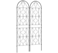 Outsunny Supporto per piante rampicanti con motivo irregolare, set di 2, traliccio da giardino, per ortaggi, viti, fiori, metallo, 50 x 180 cm, nero