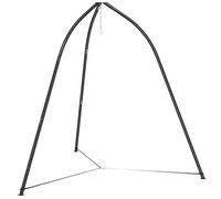 Outsunny Supporto per sedia sospesa triangolare Altezza 210 cm, con catena regolabile, base stabile, resistente alle intemperie, struttura per sedia sospesa per patio, giardino, carico 150 kg, nero