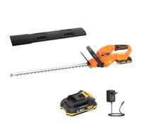 Outsunny Tagliasiepi a Batteria 18V, Taglia Siepi da Giardino con Batteria da 2Ah, Caricatore, Lama a Doppia Azione 51cm per Rami Arbusti Rametti, Arancione