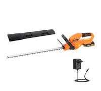 Outsunny Tagliasiepi a Batteria 18V, Taglia Siepi da Giardino con Batteria da 2Ah, Caricatore, Lama a Doppia Azione 51cm per Rami Arbusti Rametti, Arancione