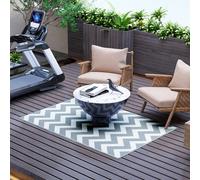 Outsunny Tappeto da Esterno Reversibile con Fantasia Geometrica 121x182cm Grigio