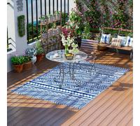 Outsunny Tappeto per Esterno 182x274 cm Reversibile Blu e Bianco