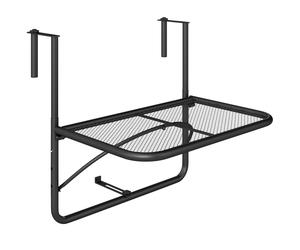 Outsunny Tavolino da Balcone Ringhiera Appeso Braccio con Ripiano Regolabile, Ferro, Nero 60 x 56.5 x 45 cm Aosom