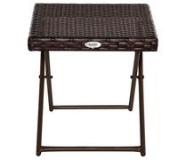 Outsunny Tavolino da Esterni Pieghevole Salvaspazio Rattan PE e Acciaio