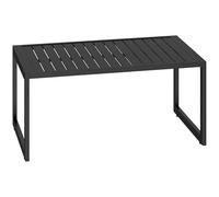 Outsunny Tavolino da giardino con piano a doghe, struttura in alluminio, per balcone, patio, terrazza, 90 x 50 x 42 cm, nero