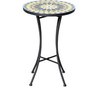 Outsunny Tavolino da Giardino Piano d'Appoggio a Mosaico in Metallo