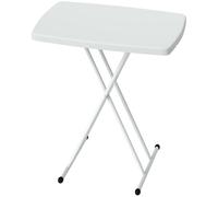 Outsunny Tavolino da Giardino Pieghevole Altezze Regolabile a 6 Livelli Bianco