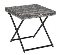 Outsunny Tavolino da Giardino Pieghevole Salvaspazio 40x40x40cm Grigio