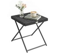Outsunny Tavolino da Giardino Pieghevole Salvaspazio 40x40x40cm Nero