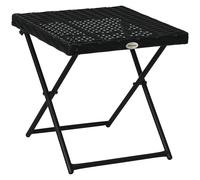 Outsunny Outsunny Tavolino da Esterno Pieghevole Salvaspazio in Rattan e Acciaio Nero | Outsunny Senza taglia