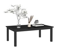 Outsunny Tavolino da giardino rettangolare con piano a doghe per uso interno/esterno in alluminio, dim. 100L x 60L x 37H cm, nero