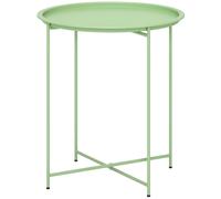 Outsunny Tavolino da Giardino Rotondo con Vassoio Rimovibile Ø46 cm Verde