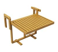Outsunny Tavolino da Ringhiera per Balcone Pieghevole e Regolabile in Legno, Colore Legno Aosom Italy