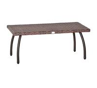 Outsunny Tavolino in Rattan Sintetico da Esterno e Giardino