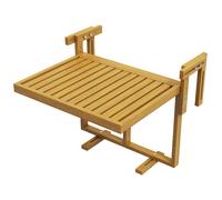 Outsunny Tavolino per Balcone da Ringhiera Pieghevole e Regolabile in Legno