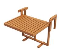 Outsunny Tavolino per Balcone da Ringhiera Pieghevole e Regolabile in Legno