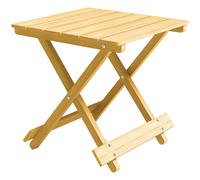 Outsunny Tavolino Pieghevole da Esterno in Legno con Piano a Doghe 40x43x40cm