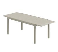 Outsunny Tavolo da Giardino Allungabile per 8-10 Persone 154/214x85cm, Tavolo da Pranzo Estensibile Esterno Alluminio Piano Effetto Legno, Gambe in Acciaio per Patio Terrazzo Balcone, Grigio Argento