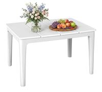 Outsunny Tavolo da Caffè da Esterno con Gambe Cilindriche 53x70x39cm Crema