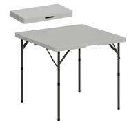 Outsunny Tavolo da campeggio pieghevole da 90 cm, resistente, con 2 altezze regolabili, per interni ed esterni, giardino, feste, barbecue, grigio scuro