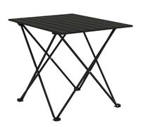 Outsunny Tavolo da campeggio pieghevole, leggero in metallo, tavolo da picnic con borsa per il trasporto, tavolo pieghevole per campeggio all'aperto, picnic, escursionismo, barbecue, pesca, nero