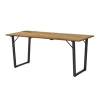 Outsunny Tavolo da Esterno Rettangolare 6 Posti con Foro per Ombrellone Marrone