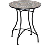 Outsunny Tavolo da giardino Ø60 cm, Tavolino da balcone resistente alle intemperie in metallo, Tavolo da pranzo outdoor, Tavolino da campeggio, Tavolino rotondo per terrazza giardino balcone Verde+Bei