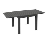 Outsunny Tavolo da Giardino Allungabile per 4-6 Persone con Piano a Doghe, in Alluminio, 81/162x80x75 cm, Grigio Aosom