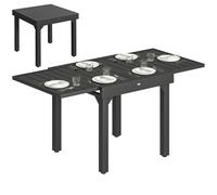Outsunny Tavolo da Giardino Allungabile in Alluminio, 80-160 cm, Nero