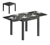 Outsunny Tavolo da Giardino Allungabile per 4-6 Persone 80/160x80cm Nero