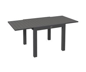 Outsunny Tavolo da Giardino Allungabile per 4-6 Persone con Piano a Doghe, Tavolo Rettangolare in Alluminio, 81/162x80x75 cm, Grigio