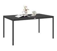 Outsunny Tavolo da Giardino per 6 Persone in Acciaio e Alluminio Grigio Scuro