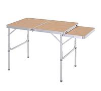 Outsunny Tavolo da picnic in alluminio 3ft con piano laterale, pieghevole