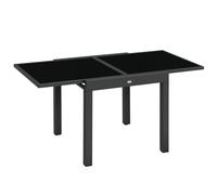 Outsunny Tavolo da Pranzo Allungabile da Giardino 80-160x80x75 cm, Trasparente