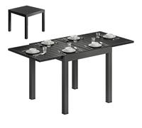 Outsunny Tavolo da Pranzo Estensibile per Esterni 80-160 cm Nero