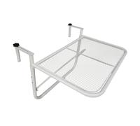 Outsunny Tavolo da Ringhiera per Balcone Altezza Regolabile Bianco 60x56.5x45cm