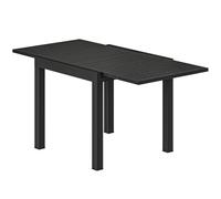 Outsunny Tavolo da Giardino Allungabile per 4-6 Persone 80/160x80 cm, Tavolo da Pranzo Esterno Estensibile Rettangolare in Alluminio con Piano Effetto Legno a Doghe, per Patio Terrazzo Balcone, Nero