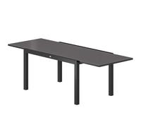 Outsunny Tavolo da Giardino Allungabile per 8-10 Persone 140/240x90 cm, Tavolo da Pranzo Estensibile Rettangolare con Piano in Vetro Temperato, Tavolo da Esterno per Patio Terrazzo Balcone, Nero