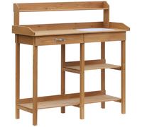 Outsunny Tavolo Fioriera da Giardino Tavolo da Giardino con Lavandino in Abete Naturale 117 x 45 x 121 cm