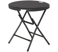 Outsunny Tavolo Pieghevole da Giardino Rotondo per 4 Persone, Ø80x73 cm, Grigio