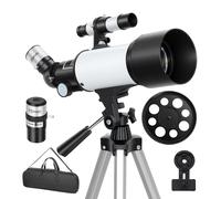 Outsunny Telescopio Astronomico 70mm con 2 Lenti Oculari Bianco e Nero