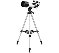 Outsunny Telescopio Spaziale 70mm con 2 Lenti Oculari Bianco e Nero