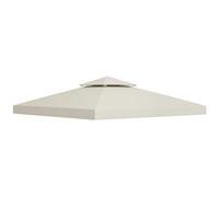 Outsunny Telo Gazebo 3x3 m a 2 Livelli Poliestere Resistente Crema