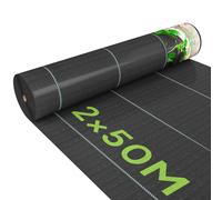 Outsunny Telo per Pacciamatura 50x2 m Traspirante e Anti-UV in PP Nero