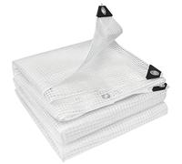 Outsunny Telone Impermeabile per Esterno 4x6m, Telo Impermeabile Esterno in PE Resistente agli Strappi con Occhielli Rinforzati, Copertura UV per Mobili da Giardino, Serre, Legna da Ardere, Bianco