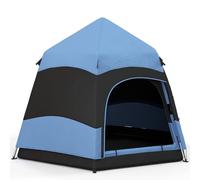 Outsunny Tenda a cupola a doppio strato con parapioggia e pavimento saldato, tenda pop-up esagonale per 4 persone, tenda da campeggio portatile con gancio per appendere e borsa per il trasporto, per
