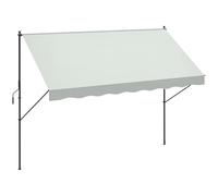 Outsunny Tenda a rullo manuale a scomparsa 3x1,75 m per terrazze all'aperto Altezza regolabile con maniglia 210-310 cm Senza foratura per balconi e giardini Crema