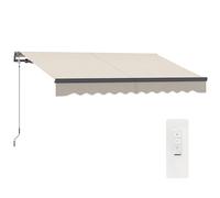 Outsunny Tenda a rullo per terrazza 3x2,5 m, retrattile elettricamente e con telecomando manuale, con telaio in alluminio e protezione UV30+ per porte e finestre del giardino.