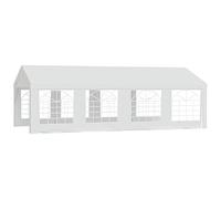 Outsunny Tenda Barnum Barnum Gazebo da giardino, 8 x 4 x 2,8 m, in polietilene, 8 finestre e acciaio zincato, resistente, bianco
